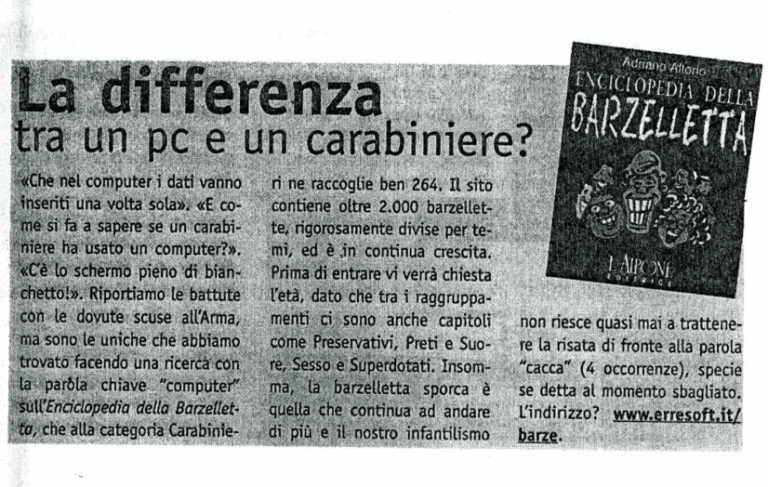 Scopri di più sull'articolo La differenza tra un pc e un carabiniere?