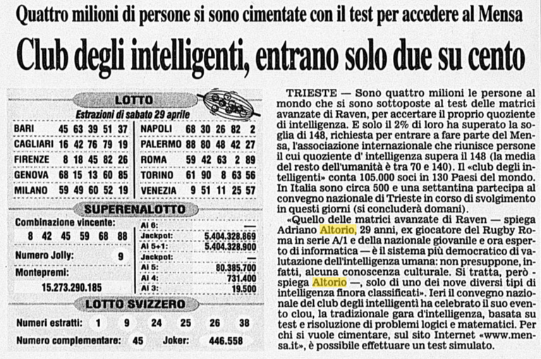 Scopri di più sull'articolo Club degli intelligenti, entrano solo due su cento