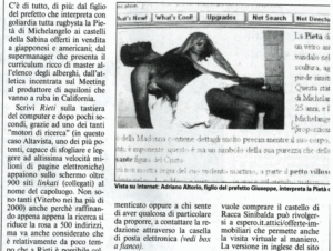Scopri di più sull'articolo Dal figlio del Prefetto Altorio ai castelli venduti ai giapponesi (Il Messaggero, Rieti)