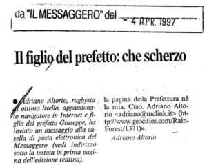 Scopri di più sull'articolo Il figlio del prefetto: che scherzo (Il Messaggero, Rieti)