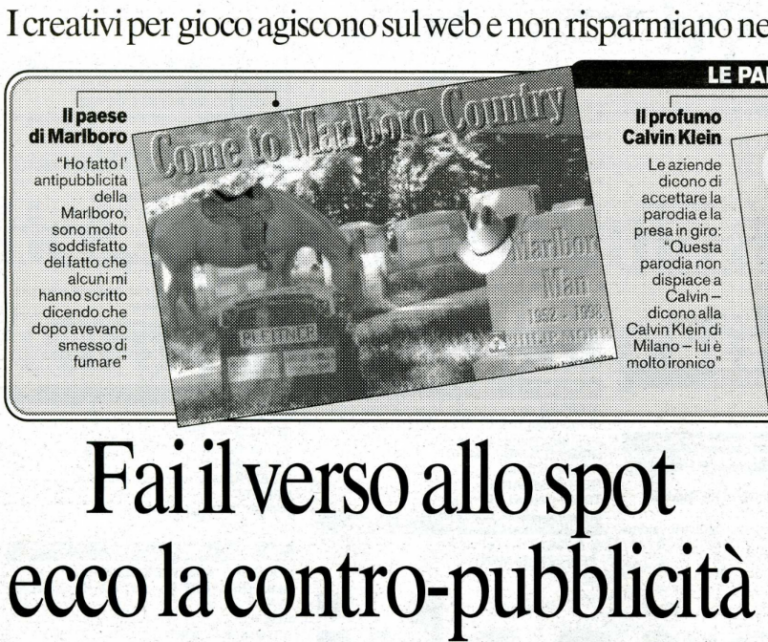Scopri di più sull'articolo Fai il verso allo spot, ecco la contro-pubblicità (la Repubblica)