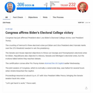 Scopri di più sull'articolo Il Congresso degli Stati Uniti d’America ha appena certificato i voti del…