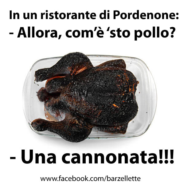 Scopri di più sull'articolo In un ristorante di Pordenone: – Allora, com’è sto pollo? – Una cannonata…