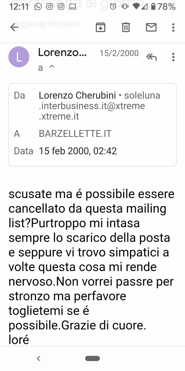 Scopri di più sull'articolo Nel 2000 intasavo la casella di posta di Jovanotti con le barzellette… 😂…