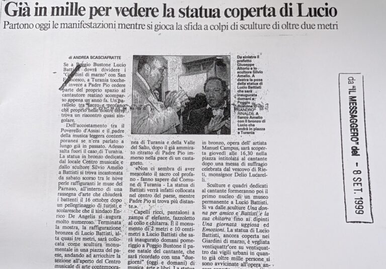 Scopri di più sull'articolo Già in mille per vedere la statua coperta di Lucio (Il Messaggero)