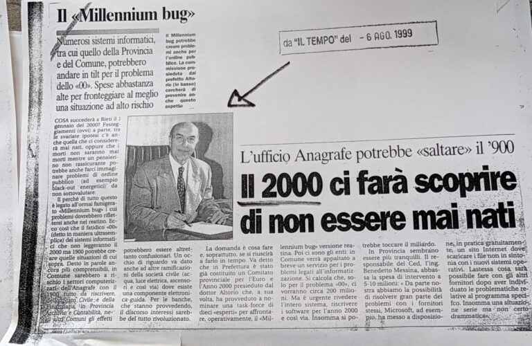 Scopri di più sull'articolo Il 2000 ci farà scoprire di NON essere mai nati (Il Tempo)