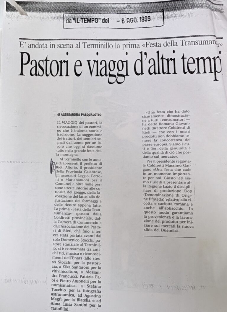 Scopri di più sull'articolo Pastori e viaggi d’altri tempi (Il Tempo)