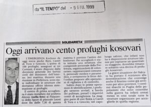 Scopri di più sull'articolo Oggi arrivano cento profughi kosovari (Il Tempo)