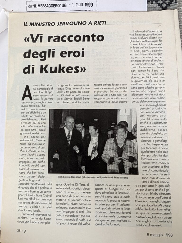 Scopri di più sull'articolo «Vi racconto degli eroi di Kukes» (Il Messaggero)