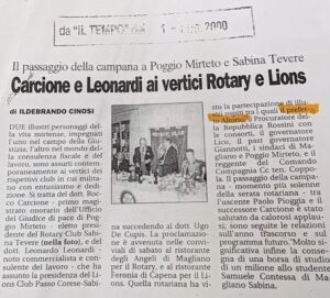 Scopri di più sull'articolo Carcione e Leonardi ai vertici Rotary e Lions (Il Tempo)