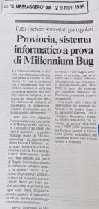 Scopri di più sull'articolo Provincia, sistema informatico a prova di Millennium Bug (Il Messaggero)