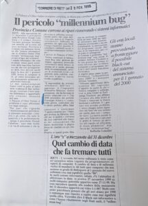 Scopri di più sull'articolo Il pericolo “millennium bug” (Corriere di Rieti)