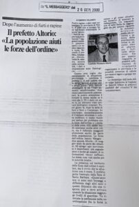 Scopri di più sull'articolo Il prefetto Altorio: «La popolazione aiuti le forze dell’ordine» (Il Messaggero)