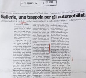 Scopri di più sull'articolo Gallerie, una trappola per gli automobilisti (Il Tempo)