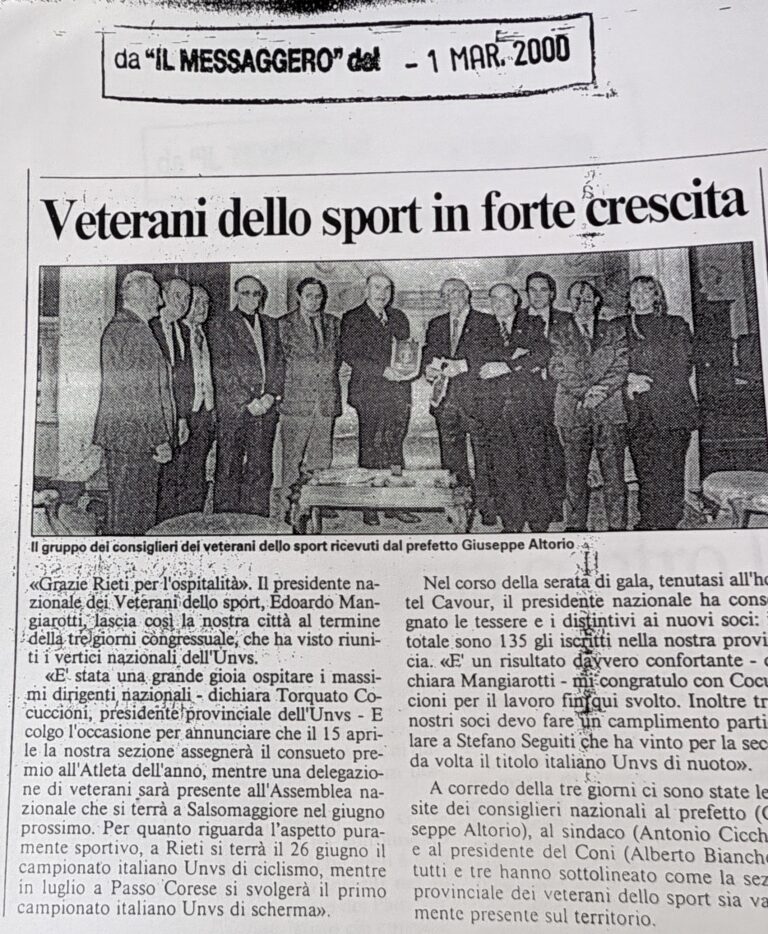 Scopri di più sull'articolo Veterani dello sport in forte crescita (Il Messaggero)