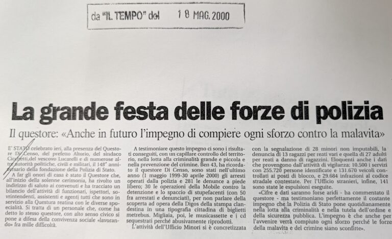 Scopri di più sull'articolo La grande festa delle forze di polizia (Il Tempo)