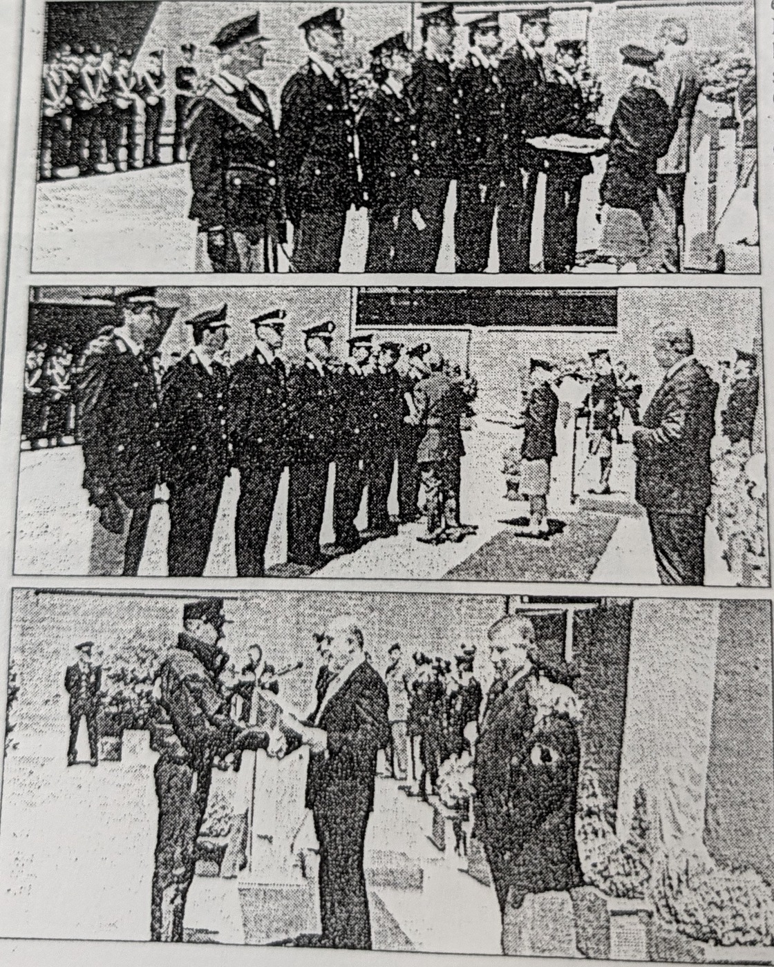 Momenti della consegna dei riconoscimenti al personale della Polizia di Stato durante la cerimonia.