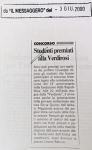 Scopri di più sull'articolo Studenti premiati alla Verdirosi (Il Messaggero)