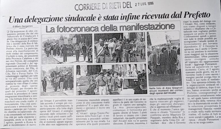 Scopri di più sull'articolo Una delegazione sindacale è stata infine ricevuta dal Prefetto (Corriere di Rieti)