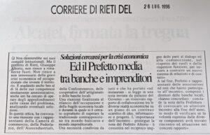 Scopri di più sull'articolo Ed il Prefetto media tra banche e imprenditori (Corriere di Rieti)