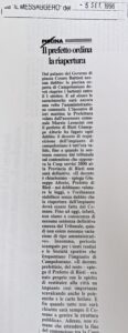 Scopri di più sull'articolo Il prefetto ordina la riapertura (Il Messaggero)
