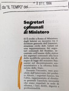 Scopri di più sull'articolo Segretari comunali al Ministero (Il Tempo)