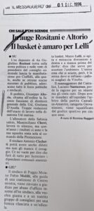 Scopri di più sull'articolo In auge Rositani e Altorio Il basket è amaro per Lelli (Il Messaggero)