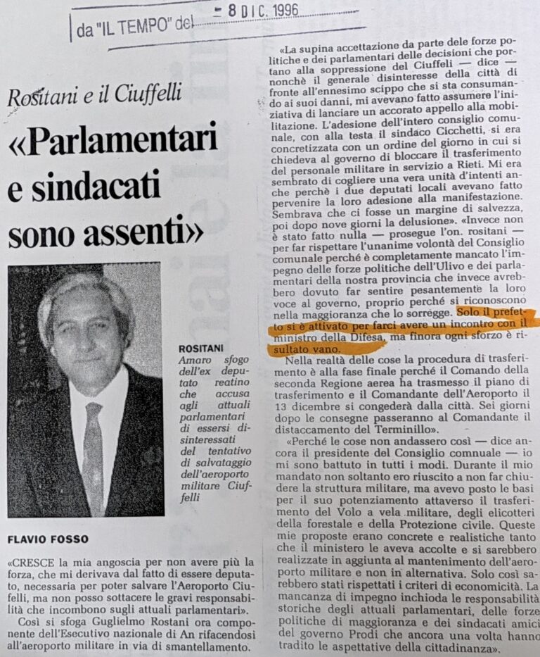 Scopri di più sull'articolo «Parlamentari e sindacati sono assenti» (Il Tempo)