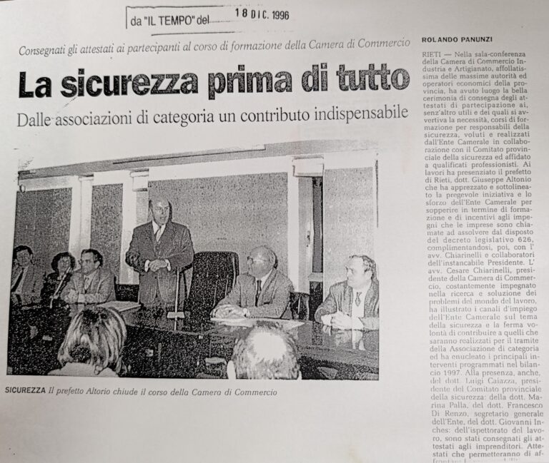 Scopri di più sull'articolo La sicurezza prima di tutto (Il Tempo)