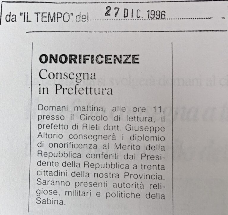 Scopri di più sull'articolo Consegna in Prefettura (Il Tempo)