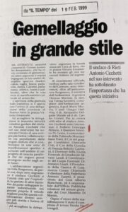 Scopri di più sull'articolo Gemellaggio in grande stile (Il Tempo)
