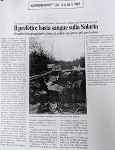 Scopri di più sull'articolo Il prefetto: basta sangue sulla Salaria (Corriere di Rieti)