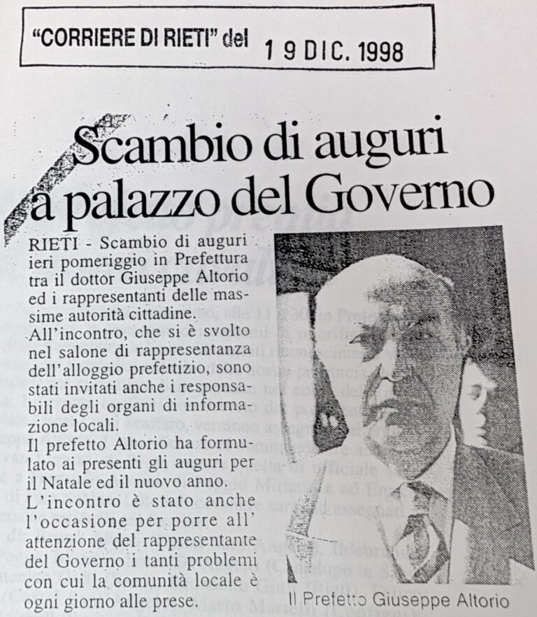 Scopri di più sull'articolo Scambio di auguri a palazzo del Governo (Corriere di Rieti)