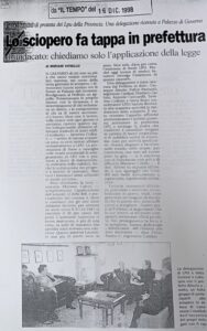 Scopri di più sull'articolo Lo sciopero fa tappa in prefettura (Il Tempo)