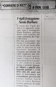 Scopri di più sull'articolo I vigili festeggiano Santa Barbara (Corriere di Rieti)