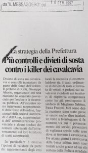 Scopri di più sull'articolo Più controlli e divieti di sosta contro i killer dei cavalcavia (Il Messaggero)