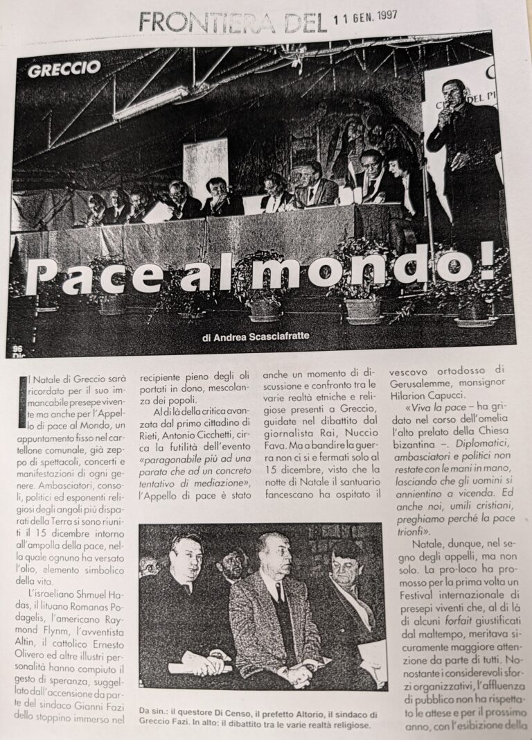 Scopri di più sull'articolo Pace al mondo! (Frontiera)