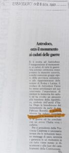 Scopri di più sull'articolo Antrodoco, ecco il monumento ai caduti delle guerre (Il Messaggero)