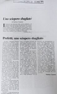 Scopri di più sull'articolo Prefetti, uno sciopero sbagliato (Il Sole 24 Ore)