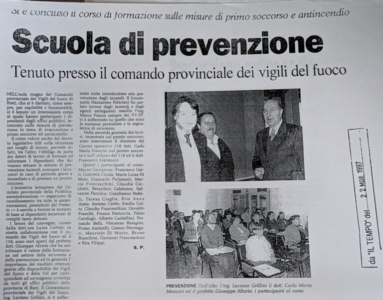 Scopri di più sull'articolo Scuola di prevenzione (Il Tempo)