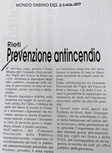 Scopri di più sull'articolo Prevenzione antincendio (Mondo Sabino)