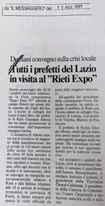 Scopri di più sull'articolo Tutti i prefetti del Lazio in visita al “Rieti Expo” (Il Messaggero)