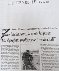 Scopri di più sull'articolo Rumori nella notte, la gente ha paura (Corriere di Rieti)