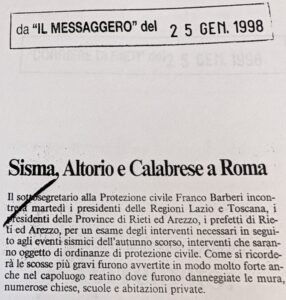 Scopri di più sull'articolo Sisma, Altorio e Calabrese a Roma (Il Messaggero)
