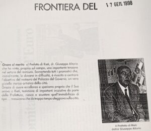 Scopri di più sull'articolo Onore al merito al Prefetto di Rieti, dr. Giuseppe Altorio (Frontiera)