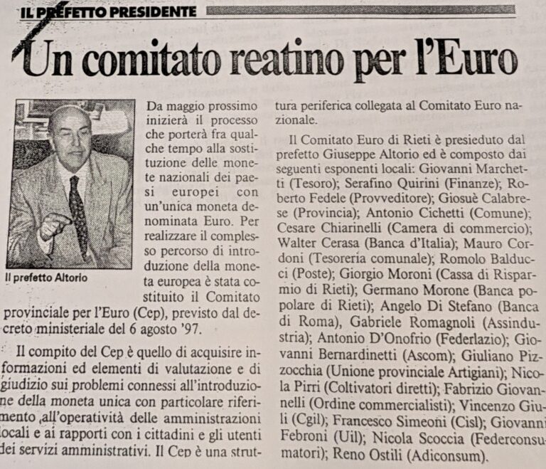 Scopri di più sull'articolo Un comitato reatino per l’Euro