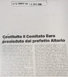 Scopri di più sull'articolo Costituito il Comitato Euro presieduto dal prefetto Altorio (Il Tempo)
