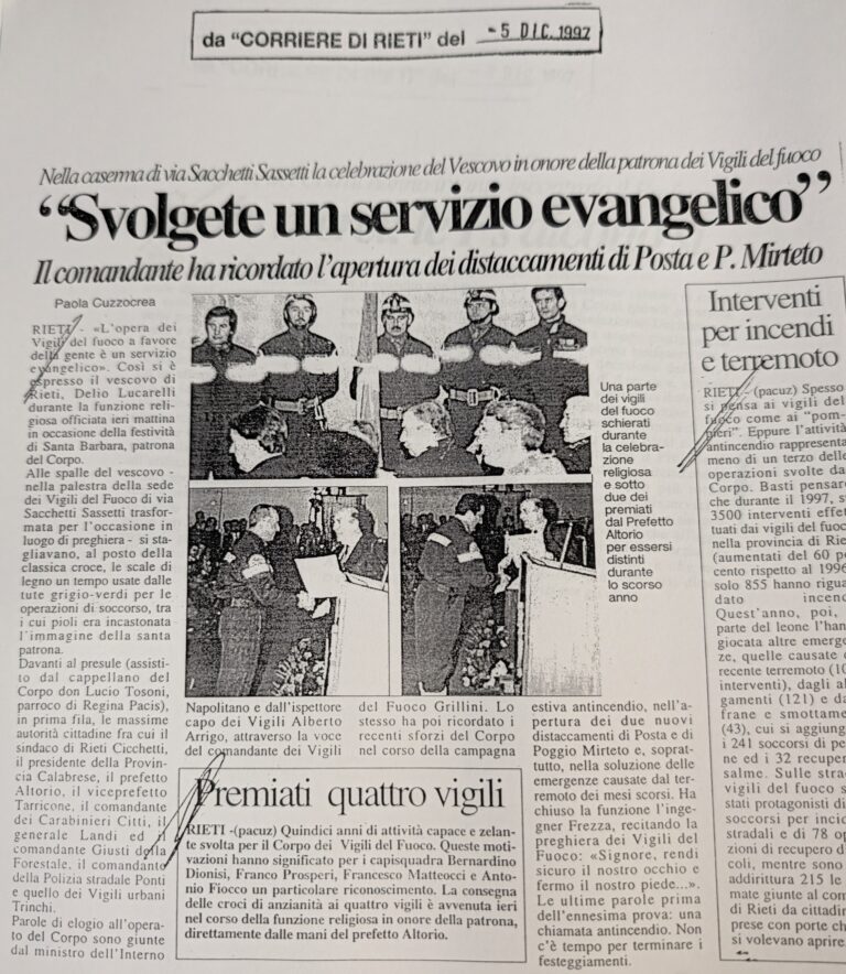 Scopri di più sull'articolo «Svolgete un servizio evangelico» (Corriere di Rieti)