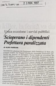 Scopri di più sull'articolo Scioperano i dipendenti Prefettura paralizzata (Il Tempo)