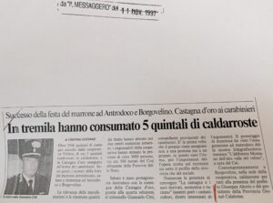 Scopri di più sull'articolo In tremila hanno consumato 5 quintali di caldarroste (Il Messaggero)